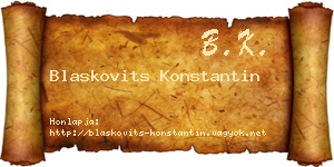 Blaskovits Konstantin névjegykártya